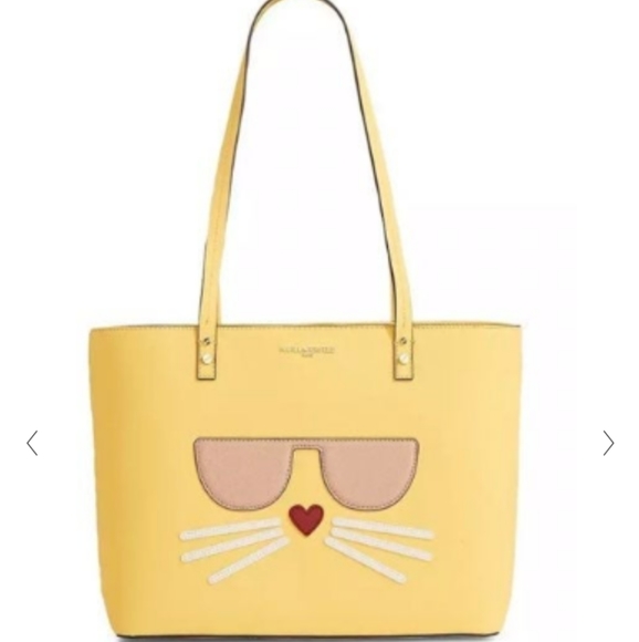 Karl Lagerfeld Yellow Maybell Cat purse Tore New